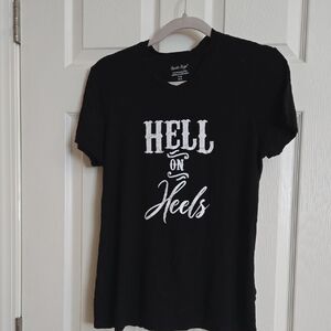 Charlie Paige Black Tee with White Text